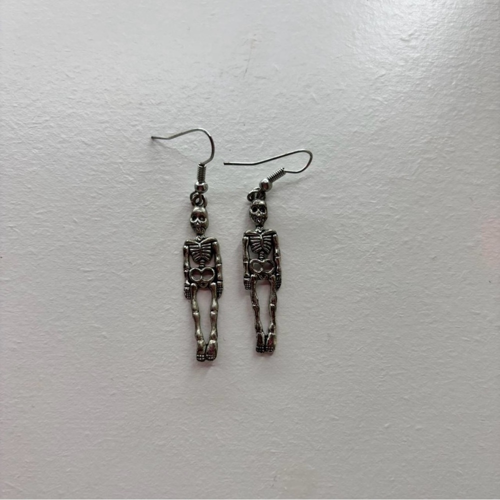 Silver Skeleton Earrings